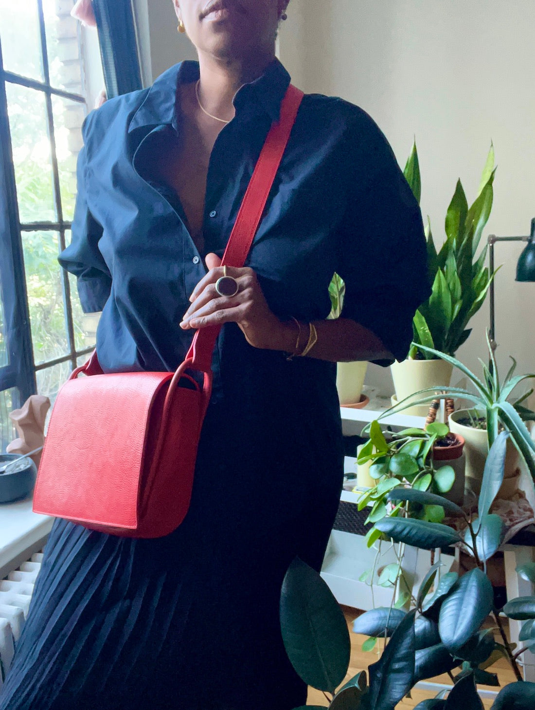 NKA Medium Crossbody Bag - Bright Red